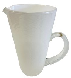 Modern Cased White Textures Glass Pitcher