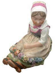 Royal Copenhagen Porcelain 'Sjalland Girl National Flower Girl' Figurine