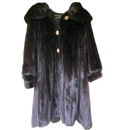 Vintage Grosvenor Fur Coat With Amazing Buttons And Large Collar  (A)