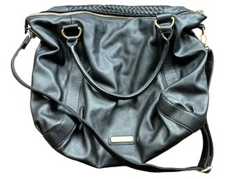 Steve Madden Black Vegan Leather Tote Bag