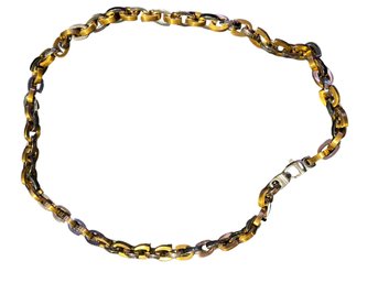 Chunky Link Two-tone Gold And Silver Metal Necklace