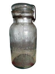 Early Antique Putnam Lightning Glass Mason/canning Jar With Bail Lid
