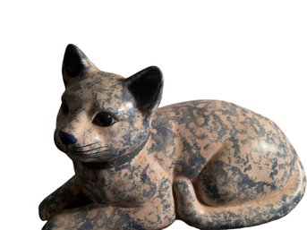 Curious Ceramic Calico Cat Figure