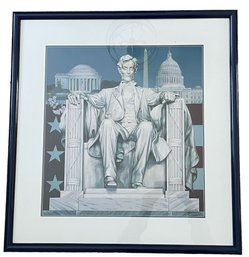 'Lincoln Memorial' By Listed Artist Michael Gnatek (1934-2006)