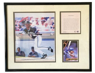 Framed Roberto Alomar Card Plus Lithograph -Toronto Blue Jays.- Hall Of Fame