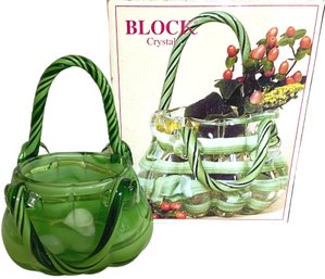 Vintage Block Crystal 'Angelina' Hand Blown Handbag Vase