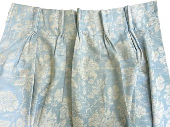 Four Burlington House Wedgwood Blue Damask Drapes