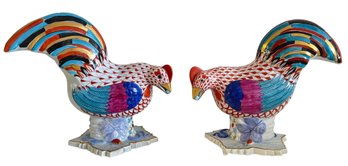 Pair Of Herend Porcelain Hens