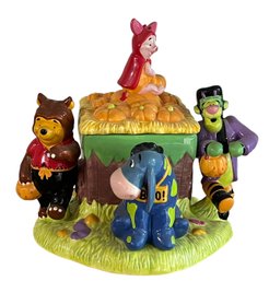 Vintage Winnie The Pooh Halloween Cookie Jar By Disney China (C)