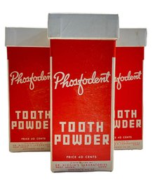 Three Boxes 1930s 'Doctor Higgins Phosphodent' Tooth Powder