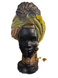 African Inspired Resin Bust Planter