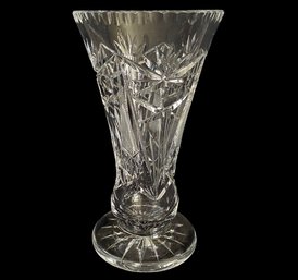 Vintage Heavily Cut Crystal Footed Vase (B)