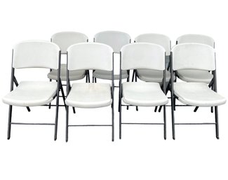 Set Of Eight Sturdy Folding Chairs By Lifetime