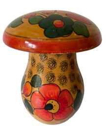 Vintage Soviet Union Lacquered Wood Mushroom Bank