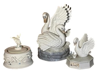 Collection Of Three Porcelain Music Boxes