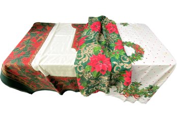 Lot Of Three Vintage Christmas Tablecloths