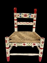 Children's Chair White Painted With A Dutch Motif Very Sturdy