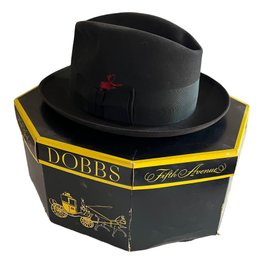 Vintage Black Dobbs Fedora In Original Box