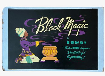 1930s BOMBI-BLACK MAGIC Bewitching Perfume Art Deco Advertising Card