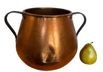 Tall Vintage Hammered Copper  Pot