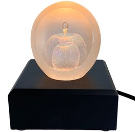 Illuminated Art Glass Apple Sculpture