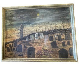 Oil On Canvas 'Old North Cementary, Middlefield, Connecticut' By RL Ferare