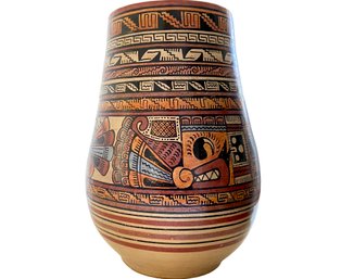 Vintage Peruvian Ceramic Vessel 10'