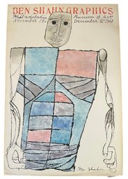 1967 Large Ben Shahn 'Philadelphia Museum Of Art 'Exhibition Poster (C-3)