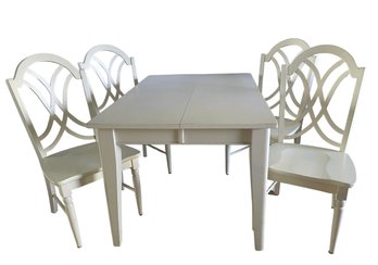 Off White Cottage Style Dining Table With Four Chairs