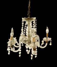 Five Lite Chandelier With Cascading Crystals From The Top