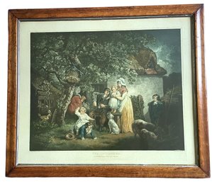 'The Cottagers' By Morland - Antique Etching (S)