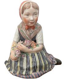 Royal Copenhagen Porcelain 'Slesvig National Flower Girl' Figurine