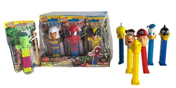 Collection Of Vintage Marvel & Other Pez Dispensers