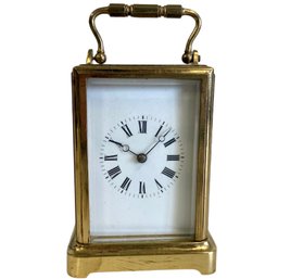 Antique French Polished Brass Brevetes Carriage Clock