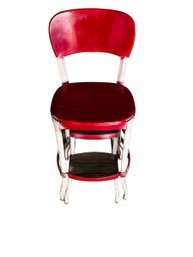 Costco Red Metal Convertible Step Stool Chair