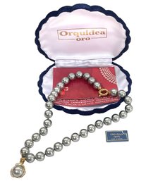 Mallorca Orquidea Oro Man Made Pearls With 18K Gold Clasp