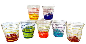 Seven Pen Doubulyu 'Wavy' Art Glass Cocktail Glasses (Current Retail $46 EACH)