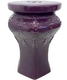 Vintage Purple Ceramic Garden Stool 16'