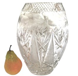 Large Vintage Cut Crystal Vase