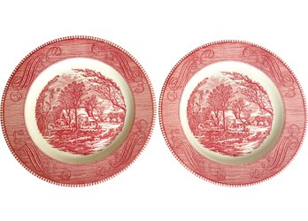 Two Royal-Ironstone Dinner Plates By Royal China