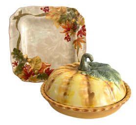 Two Piece Fall Themed Ceramic Tableware