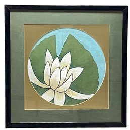 Original Gouache Painting Of  Lotus Flower (J)