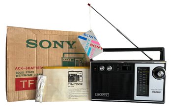 Vintage SONY TFM- WB/FM/AM Radio In Original Box 7350W