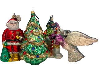 Four Kurt Adler Polonaise Ornaments - Christmas Characters (J16)