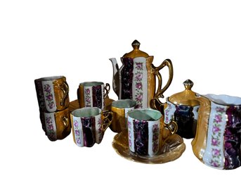 Fabulous Vintage Gilded Porcelain Espresso Set - Made In Germany