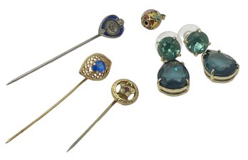 Vintage Jeweled Stick Pins And More