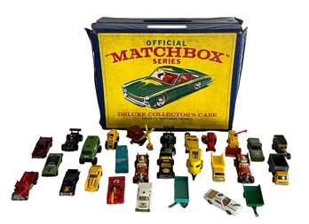 Vintage MaTch Box Case & Diecast Vehicles