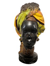 African Inspired Chalkware Vase/bust