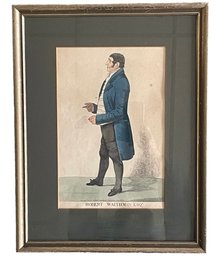 Early 19th C Antique Tinted Etching Of Robert Waithman (1764-1833) By Rich Diohton (DM)