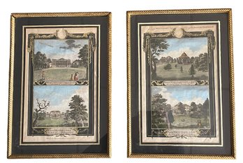 Pair Of Antique Engraved English Prints For Walpoole's New And Complete British Traveller (DQ)